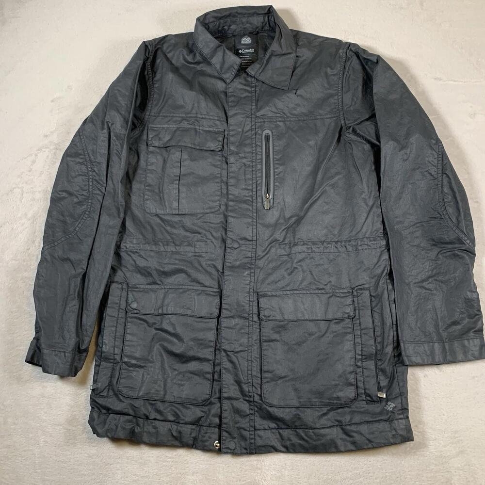 COLUMBIA Mt. Village Softshell Jacket Men's Size‎ Medium Black Full Zip Flawed